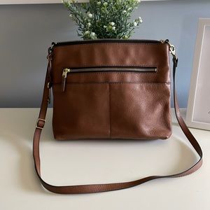 Brown Leather Fossil Crossbody Bag